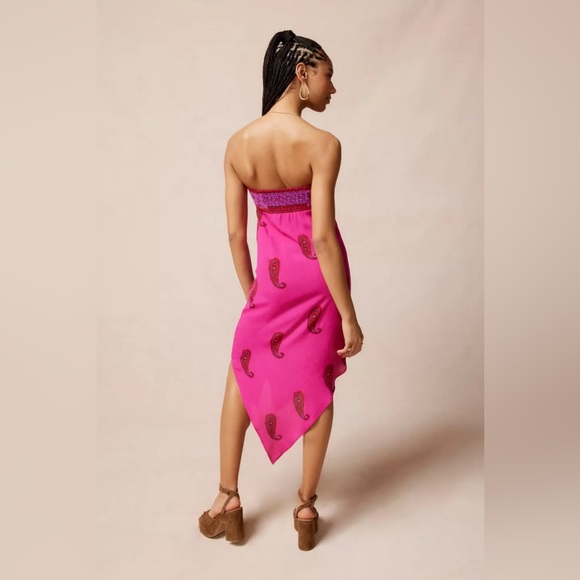 UO Ecote Pacy Paisley Strapless Midi Dress - Picture 5 of 5